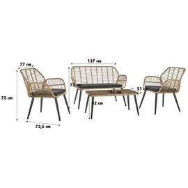Trendline Loungeset Larisa 4-teilig