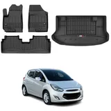 Omac Fußmatten & Kofferraumwanne Set kompatibel mit Hyundai ix20 2010-2019 Gummi Schwarz 4X