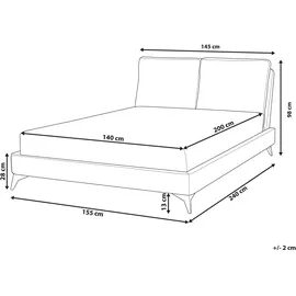 Beliani Polsterbett Beige Textil, 140x200 cm