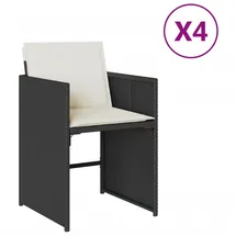 vidaXL Gartenstuhl 54 x 68 x 27,5 cm schwarz 4 St.