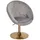 FineBuy Cocktailsessel FineBuy Samt 67 x 100 x 62 cm Grau/Gold drehbar mit Kissen