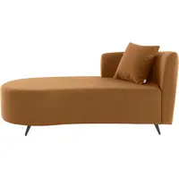 Recamiere HOME AFFAIRE "Hulby", rosa (kupfer), B:182cm H:82cm T:90cm, 100% Polyester, Sofas, Recamiere, wahlweise mit und ohne Hocker und Armlehne links oder rechts