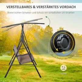 Outsunny Hollywoodschaukel Braun 3-Sitzer