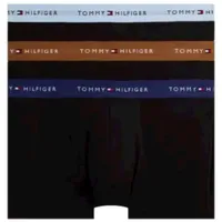 Tommy Hilfiger Herren 3er Pack Boxershorts Trunks mit Logobund, Mehrfarbig (Hghlnd Khki/Well WTR/PRP NVY), S