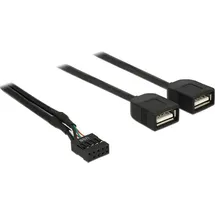 DeLock USB-A auf USB-A 0,4 m Schwarz