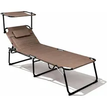 Mojawo XXL Gartenliege Taupe mit Dach