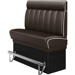 Diner Hochbank | Braun | B:H 160 x 153 cm | Gestreift | Leder | American Diner Möbel, Bistro Hochbank, Thekenbank