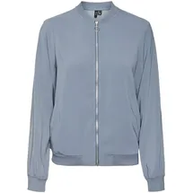 Vero Moda Damen Tailoring Blousonjacke Fly Away Kragen Reißverschluss Vielseitige leichte Jacke, Farben:Blau-2, Größe:M