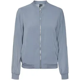 Vero Moda Damen Tailoring Blousonjacke Fly Away Kragen Reißverschluss Vielseitige leichte Jacke, Farben:Blau-2, Größe:M