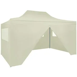 vidaXL Profi-Partyzelt 3 x 4 m inkl. 4 Seitenteile Creme