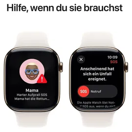 Apple Watch Series 10 GPS + Cellular 46 mm Titangehäuse gold Sportarmband polarstern M/L