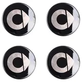 ANUEVA 4 Stück Radnabenkappen für Smart Fortwo Forfour 450 451 453 58 mm, Wasserdicht Staubdicht Aluminium Nabenkappen Nabendeckel Logo, Auto Radnabenabdeckung Radmittelkappen Zubehör,B Black