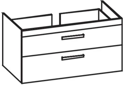 Artiqua 411 Waschtischunterschrank für 2nd Floor 049112 Weiß Hochglanz, 411-WU2L-D21-7016-68 411-WU2L-D21-7016-68