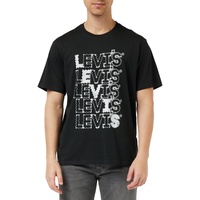 Levis Levi's Herren Ss Relaxed Fit Tee T-Shirt,Zigzag Headline Gd Caviar,M