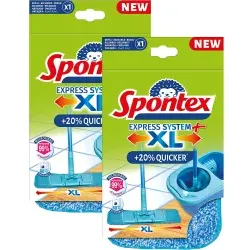 Spontex Express System+ XL Ersatzbezüge, waschbar bis 60 °C 19800229 , 1 Packung = 2 Mikrofaserbezüge