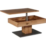 vierhaus Beistelltisch VIERHAUS "Lucia", braun (kernbuche), B:90cm H:43cm T:60cm, Tische, Couchtisch Eckige Couchtische Holz-Couchtische, Ilse Hydrolift Mechanik ausgestattet, Ablagefach