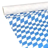 JUNOPAX Papiertischdecke Raute weiß-blau 50m x 1,15m, nass- und wischfest