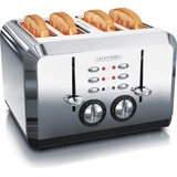 Arendo Toaster für 4 Scheiben, 1630 W, Automatik, Edelstahl, Wärmeisolierendes Doppelwandgehäuse, silber