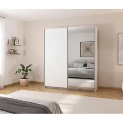 rauch Schwebetürenschrank »Quadra« mit Spiegel - 181x62x210cm - weiß - Holz
