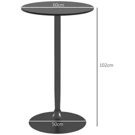 Homcom Bartisch Ø60 x 102 cm Schwarz