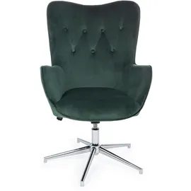 BIZZOTTO Sessel Farida aus Samt, modern und höhenverstellbar, grün, verchromtes Metallgestell, gepolstert