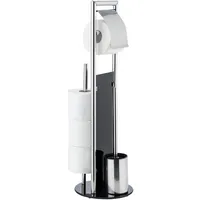 Wenko WC-Garnitur Ravina Edelstahl glänzend, mit Toilettenbürste, Toilettenpapierhalter &