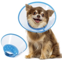Vivifying Haustier Halskrause, Verstellbar von 20-24.5 cm Leichtgewicht Schutzkragen für Welpen, Kleine Hunde und Katzen (Blau-L)