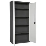 Proregal Stahlschrank 180 x 60 x 40 cm Weiß-Anthrazit