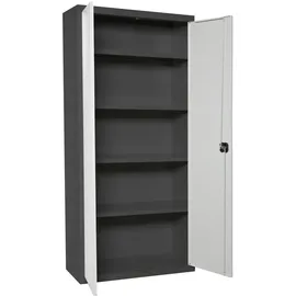 Proregal Stahlschrank 180 x 60 x 40 cm Weiß-Anthrazit