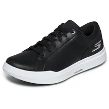 SKECHERS Drive 6 Arch Herren-Golfschuh-Sneaker aus Leder, entspannte Passform, Spikeless, Schwarz/Weiß, 43 EU