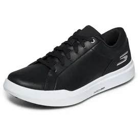 SKECHERS Drive 6 Arch Herren-Golfschuh-Sneaker aus Leder, entspannte Passform, Spikeless, Schwarz/Weiß, 43 EU