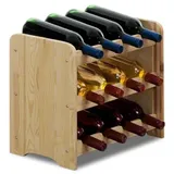 Proregal Weinregal, Natur, Holz, Kiefer, Rechteckig, 44x36x26.5 cm, Wohnzimmer, Regale, Weinregale