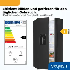 Exquisit SBS 520-CF-040E Side-by-Side (513 l, 1770 mm hoch, Inoxlook-az)