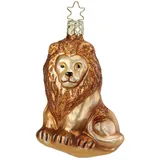Inges Glas Christbaumschmuck Löwe König der Tiere Weihnachtsbaumkugeln braun