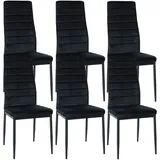 CLP 6er Set Esszimmerstühle Mayfair schwarz/Samt