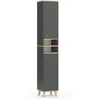 Vicco Badschrank Senyo Anthrazit/Goldkraft Eiche 30 x 174 cm