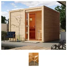 Konifera Saunahaus Ruben, BxTxH: 276 x 276 x 210 cm, 38 mm, naturbelassen, ohne Ofen beige