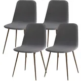 4er-Set Stretch-Stuhlhussen, skandinavische Stuhlhussen, Esszimmerstuhlhussen, Jacquard, moderne graue Stuhlhussen für Wohnzimmer, Küche,