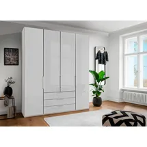 Wiemann "Monaco", weiß (weiß, glas weiß), B:197,4cm H:236cm T:58cm, Floatglas, Holzwerkstoff, Schränke, Drehtürenschrank, mit Glasfront sowie hochwertigen Beschlägen inkl. Dämpfung