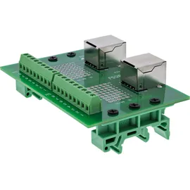 InLine Terminalblock 2x RJ45 Buchse, gerade, für Hutschiene