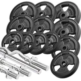 Hantelstangen gummierte Tri-Grip Hantelscheiben Set 83 kg - Marbo Sport