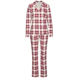 LASCANA Damen Pyjama weiß kariert Gr.36/38