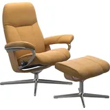 Stressless Stressless® »Consul«, (Set, Relaxsessel mit Hocker), mit Cross Base, Größe S, M & L, Holzakzent Eiche