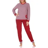 Normann Pyjama Normann Damen Frottee Pyjama mit Bündchen in Tupfen- und Ringeldesign 40-42