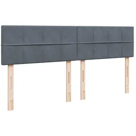 vidaXL Boxspringbett mit Matratze Dunkelgrau 200x200 cm Samt - Grau