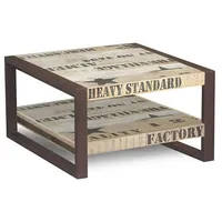 Massivmoebel24 Couchtisch Mango 60x60x40 natur bedruckt FACTORY #125