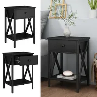 Vicco Nachttisch Keno Schwarz 40 x 55 cm 2er