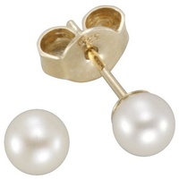 VIVANCE Paar Ohrstecker »585 Gold Perlen 3,5-4mm«, 25920859-0 gelb + weiß)
