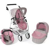 Bayer Chic 2000 Puppenwagen Emotion All In 3in1 Puppenwagen-Set bestehend aus Babywanne, Sportsitz und Autositz, Bärchen, Rosa