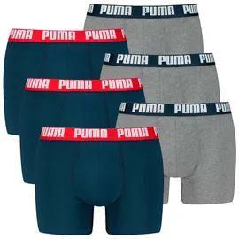 Puma Everyday Basic Boxershorts Blau/Grau XL 6er Pack